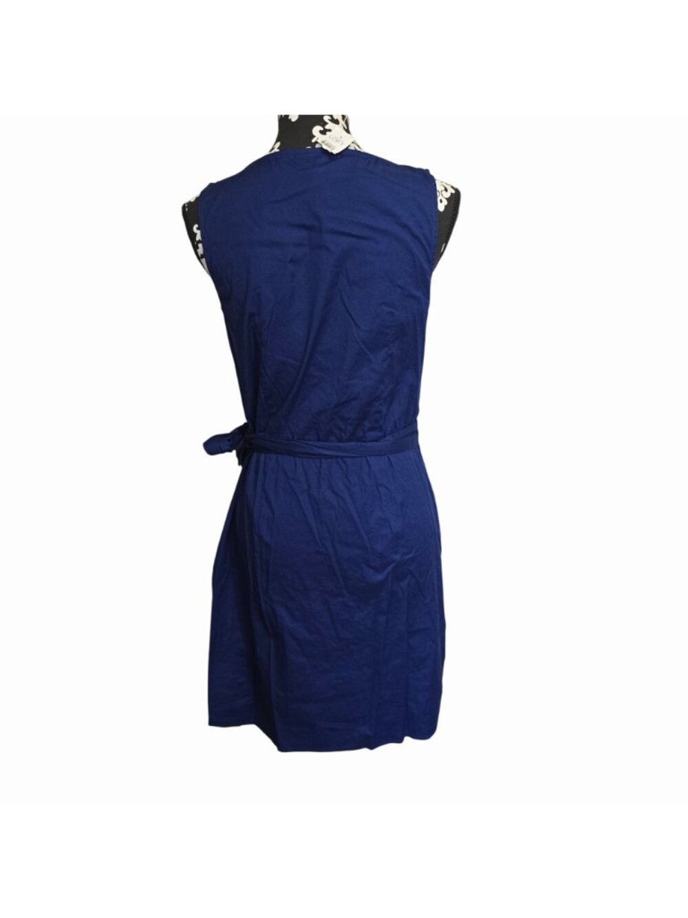 NEW Ann Taylor Loft Wrap Dress Size 6 Sleeveless Navy Blue Tie Waist - Picture 4 of 5